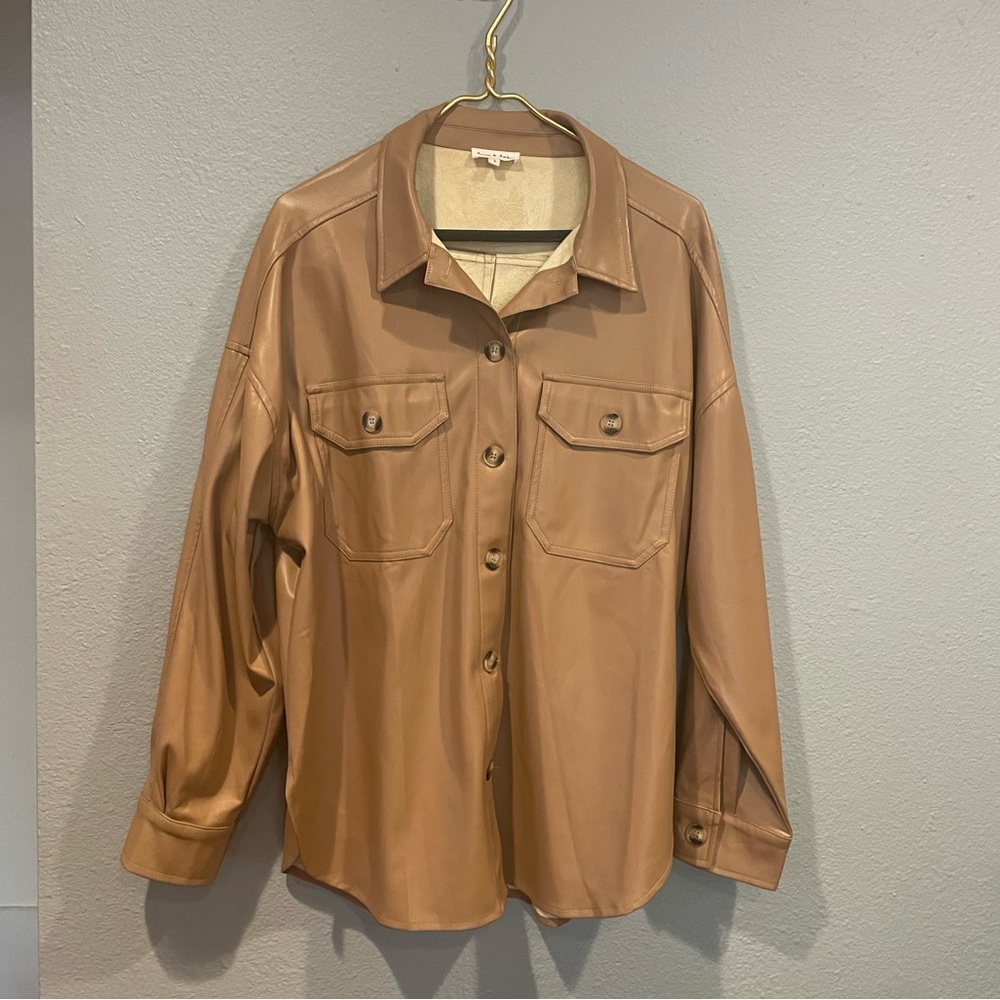 AARON & AMBER faux leather jacket/top